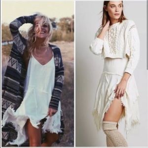 Free People White Raw Hem Dress size M